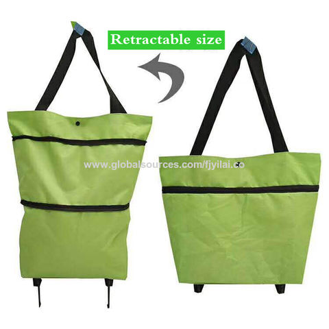 Ciieeo Bolsa plegable con ruedas, bolsa de almacenamiento plegable para  coche, portátil, carrito de comestibles, bolsa plegable para verduras,  bolsa