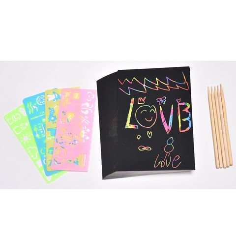 10pcs Scratch Paper Art Crafts Gifts: Bulk Rainbow Magic Paper