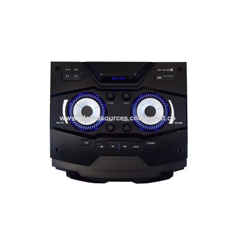 China High quality double 12 inch trolley party speaker with RGB LED ...