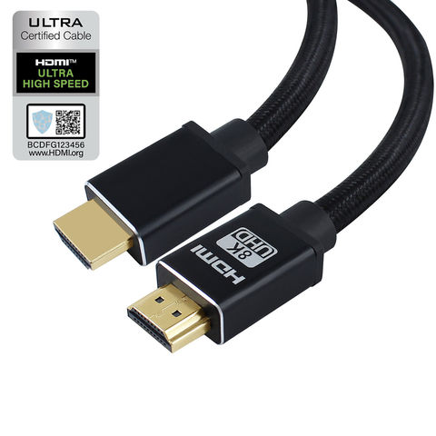 10K 8K 4K Câble HDMI 1m, Certifié Ultra Haut débit HDMI 2.1 Câble 4K 120Hz