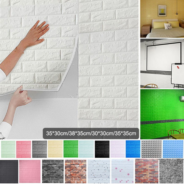 PE Foam 3D Adhesive Wall Sticker Anti-collision Waterproof Panels Decor 30×30cm 