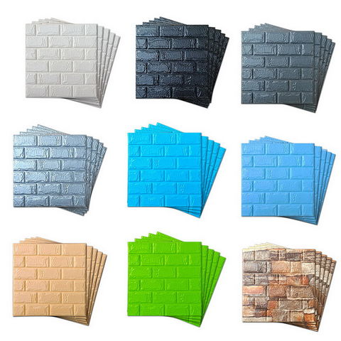 3D Brick Wall Panels Peel and Stick Adhesive Wallpaper for Living Room Bedroom Background Decoration