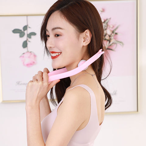 Manual Neck Massager, Portable Handheld Roller For Neck & Shoulder,  Multifunctional Self-massage Tool For Pressure Relief & Muscle Relaxation,  Pink