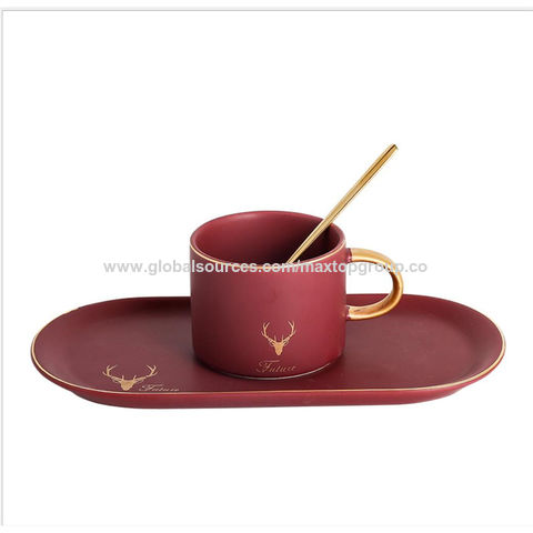 Porcelain Coffee Cup and Saucer Set European Style Delicete Ceramic Tea Cup