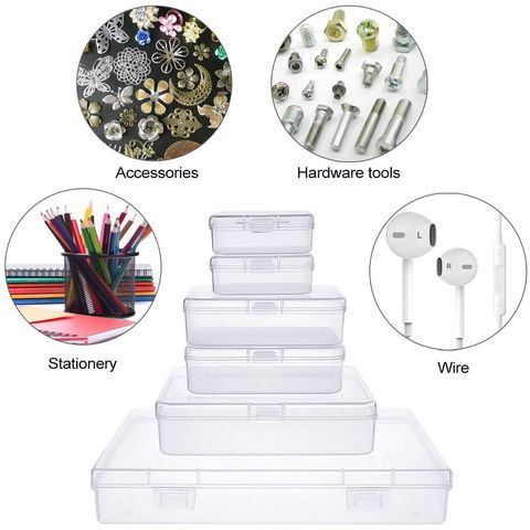 Buy Wholesale China Multi Sizes Small Clear Plastic Beads Storage Containers  Box With Hinged Lid For Storage & Plastic Beads Storage Box at USD 0.1