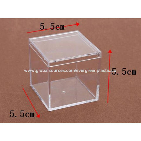 Square Small Transparent Acrylic Glass Gift Display Box with Lid