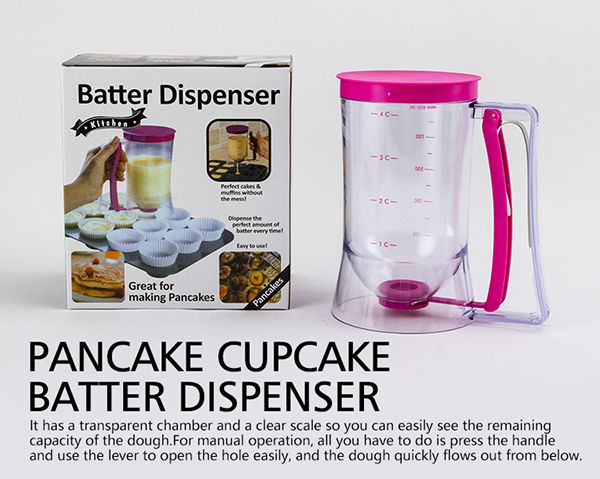 Batter Dispenser, Pancake Cupcake Batter Dispenser with A Wooden