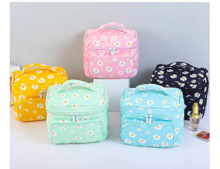 Buy Wholesale China Daisy Pattern Colorful Makeup Case Cute Waterproof  Customize Bags Ladies Large Capacity Cosmetic Bag & Waterproof Toiletry Bag  at USD 1.8
