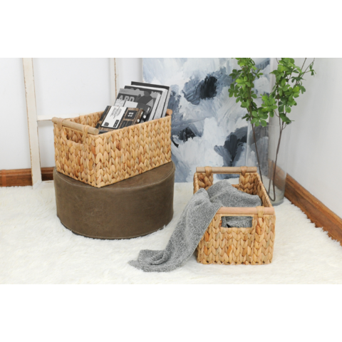 Water Hyacinth Rectangular Basket Storage Bag Good Price From