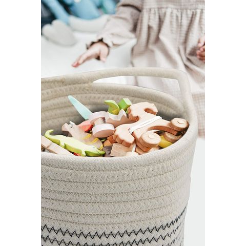 Wall Hanging Storage Baskets Small Cotton Rope Woven Closet Storage Bins  Shelf Basket Organizer for Plants, Towels ,Toys