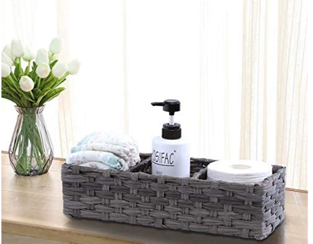 Buy Wholesale China Popular Toilet Paper Basket Larger Compartments Storage  Basket Bathroom Storage Organizer Basket Bin & Woven Basket at USD 5.1