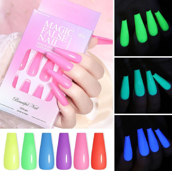 Glow in the Dark Checkerboard Nails 