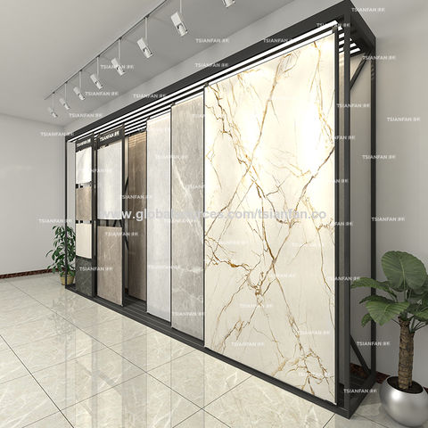 China Tile Display Pull Out Rack Showroom Sliding Stone Sample Stand ...