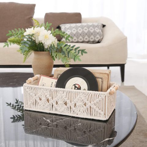 New Design Rattan Square Fruit Portable Storage Organizer