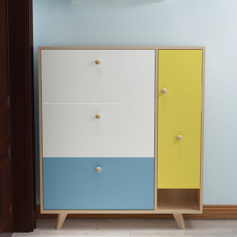 Living Room Shoe Cabinet Depth 24cm/double-layer Foldable Drawers