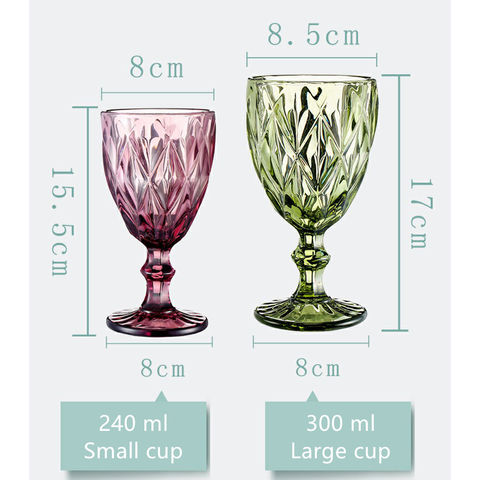 Wholesale! 240ml 300ml European Style Embossed Stained Glass Wine Alcohol  Lamp Thick Goblets From Hc_network002, $1.68