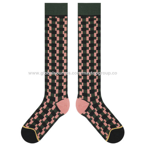 Autumn and Winter New British Grid Retro college-style long socks plaid cotton socks leg socks