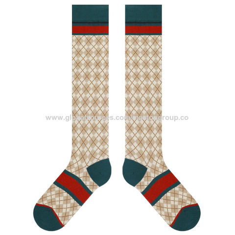 Autumn and Winter New British Grid Retro college-style long socks plaid cotton socks leg socks