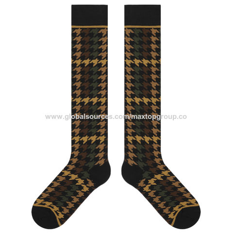 Autumn and Winter New British Grid Retro college-style long socks plaid cotton socks leg socks