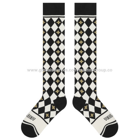 Autumn and Winter New British Grid Retro college-style long socks plaid cotton socks leg socks