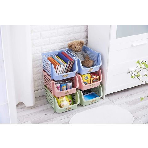 Buy Wholesale China 4-pack Multi Colored Pantry Plastic Stackable Storage  Bins Organizing Bins & Stackable Storage Basket at USD 9.2