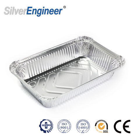 Buy Wholesale China Large Size Aluminum Foil Tray Grill Pan Shallow  Rectangular Disposable Food Foil Container & Foil Containers at USD 0.26