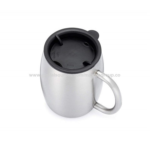 Insulated Coffee Cup With Handle Lid Stainless Steel Travel Spill