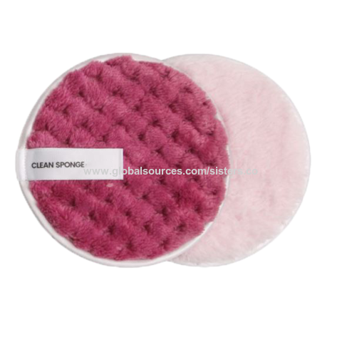 Pink Microfiber Facial Cleaner Towel Makeup Remover Face Cleansing Sponge  Puff Reusable Cosmetic Puff Cleaning Pad