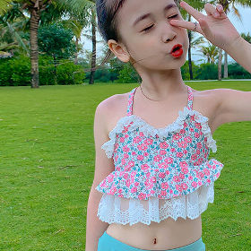 Digital Printing Wide Shoulder Straps Two-Piece Sexy Girl Bikini Kids  Swimwear - China Children Swim Wear and Fashion Kids Swimwear price