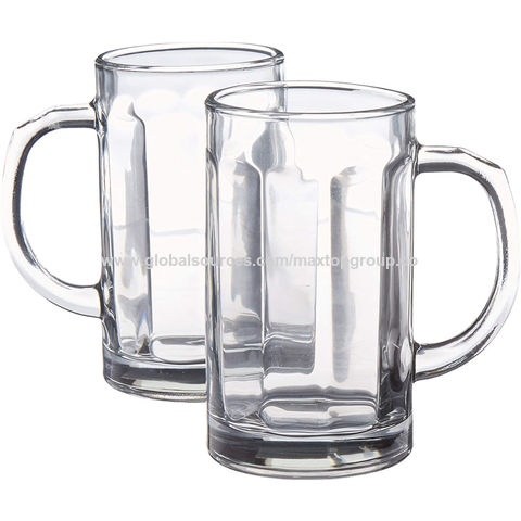 Buy Wholesale China Glass Beer Mugs With Handle Set Of 2 Heavy Base Fun  Entertainment Glassware Beverage Drinking Cups & Glass Beer Mugs at USD  2.06