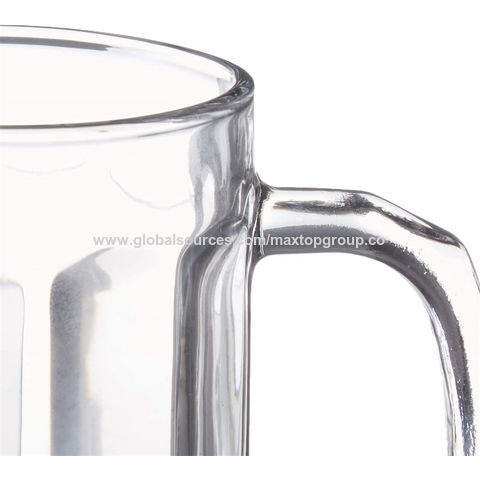 Buy Wholesale China Glass Beer Mugs With Handle Set Of 2 Heavy