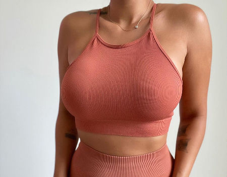 Buy Wholesale China High Quality Ribbed Ladies Neck Line No Bra Pads Comfortable Crop Bra Tanks & Women's Crop Top at USD 6.2 | Global Sources