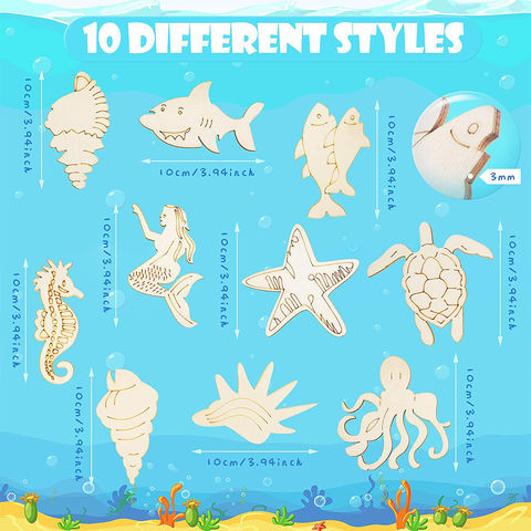 Buy Wholesale China Unfinished Wood Cutouts Ocean Animals Wooden