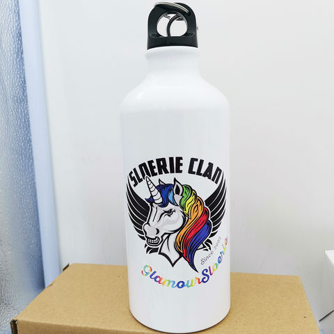 White Blank Sublimation Water Bottle with Carabiner Aluminum