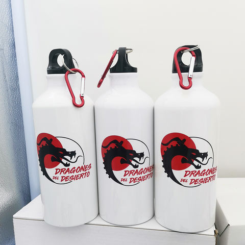 White Blank Sublimation Water Bottle with Carabiner Aluminum