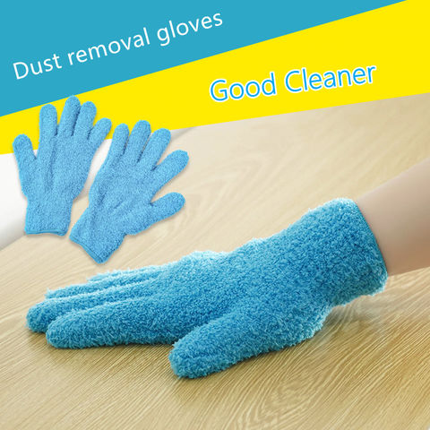 2 Pairs Microfiber Dusting Gloves Cleaning Gloves , Dust Gloves