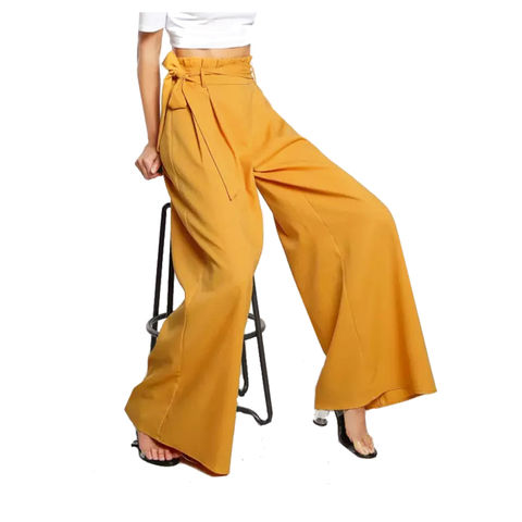 Pantalones de pierna ancha holgados de cintura alta para mujer