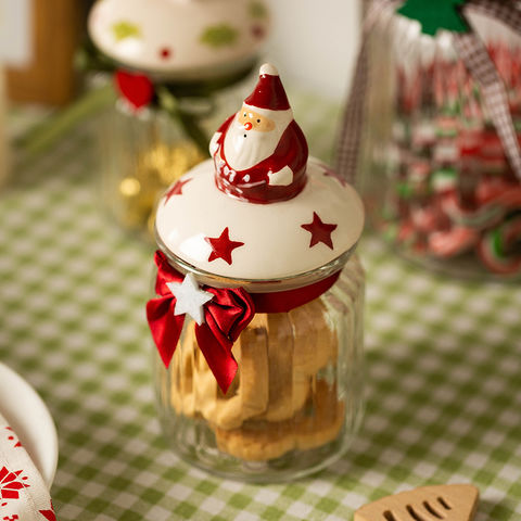 Candy Storage Jar, Decorative Glass Jar, Buffet Cookie Jar, With  Transparent Glass Cover,round Handle, For Storage Of Candies, Dried Fruits,  Jewelry