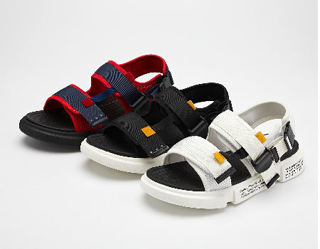 Closed-Toe Sandals for Boys - blue dark solid with design, Shoes