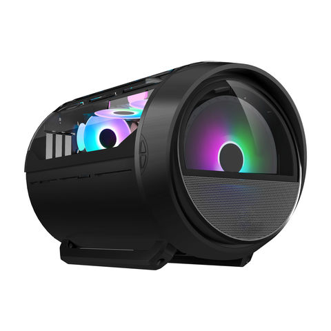 Boîtier d'Ordinateur Gaming ATX avec Conception de Tunnel d'Alimentation et Couvercle Latéral d'Alimentation Amovible