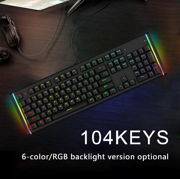 China Hot Gmaing Keyboards with Rainbow Color 104 Keys Wired Mechanical ...