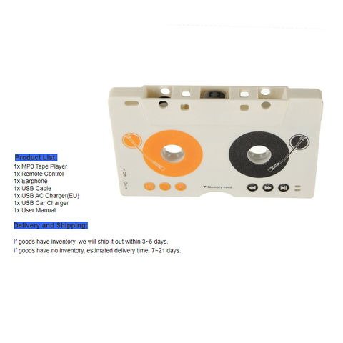 Lecteur de musique voiture cassette audio 3,5 mm adaptateur cordon de câble  auxi