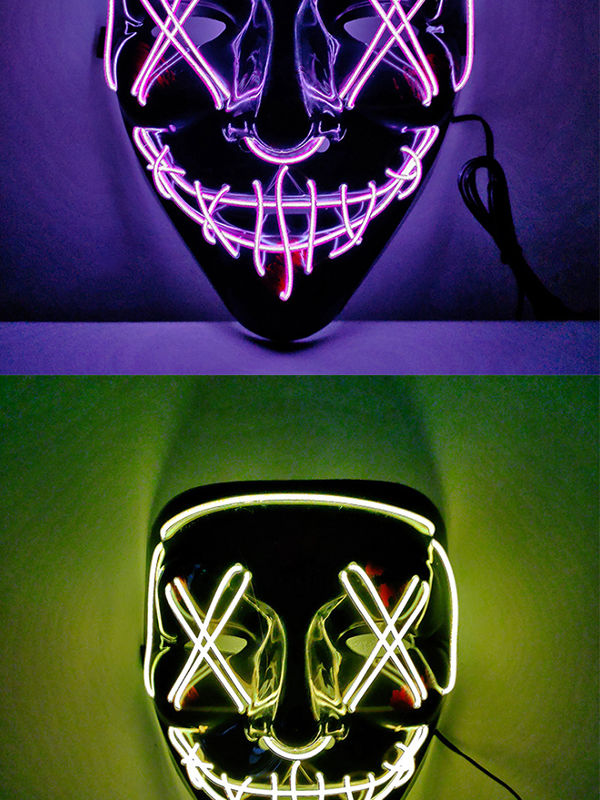 China Halloween Christmas glowing mask Glowing grimace mask Night party Cool multicolor