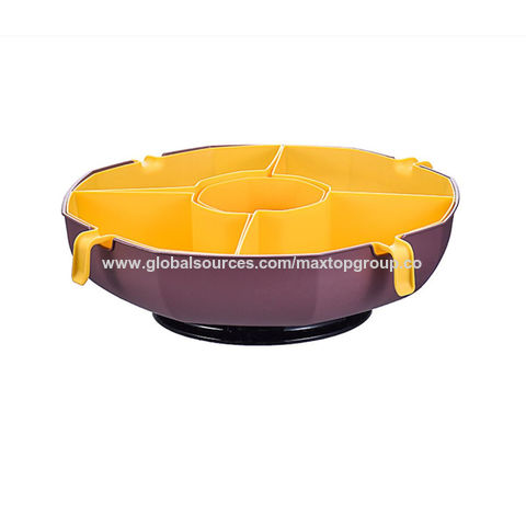 Hot Sale Multifunctional Rotating Drain Basket Strainers Plastic Vegetable Basket  Hot Pot Storage Platter Fruit Plate Snack Tray