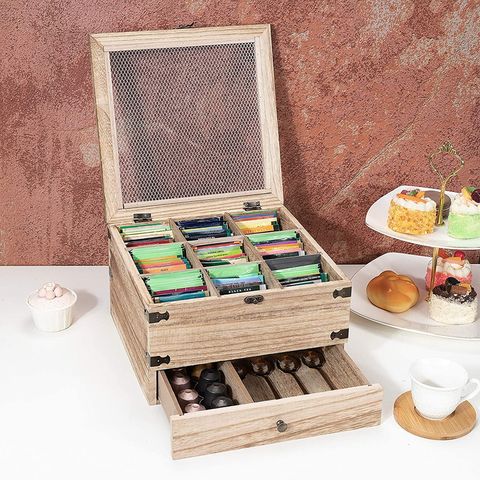 Buy Wholesale China Natural Bamboo Tea Box Storage Organizer 9 Compartments  Tea Bag Holder Natural Wooden Tea Storage & Bamboo Tea Box at USD 5.1