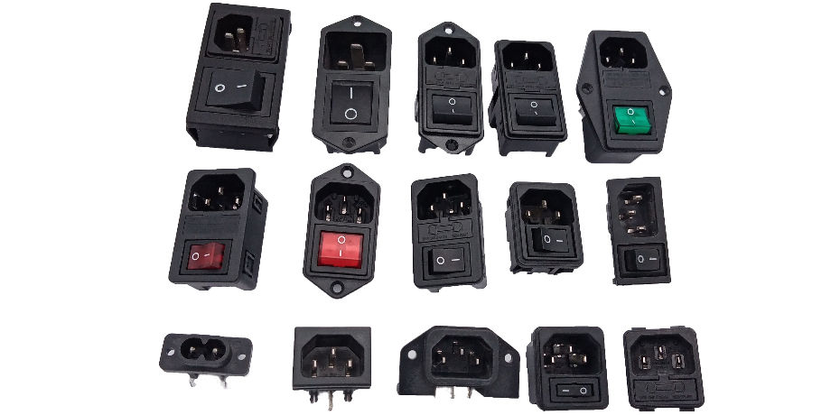 China EN60320 C14 AC outlet rocker on off switch socket connector with ...