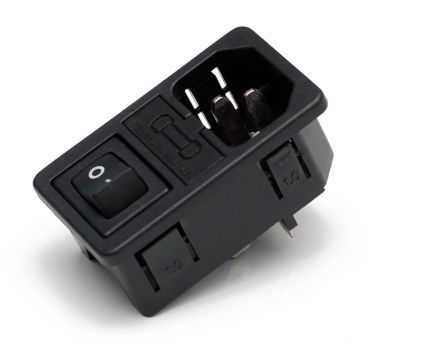 China EN60320 C14 AC outlet rocker on off switch socket connector with ...