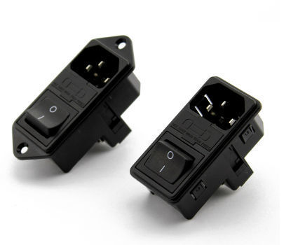 China EN60320 C14 AC outlet rocker on off switch socket connector with ...