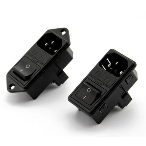 China EN60320 C14 AC outlet rocker on off switch socket connector with ...