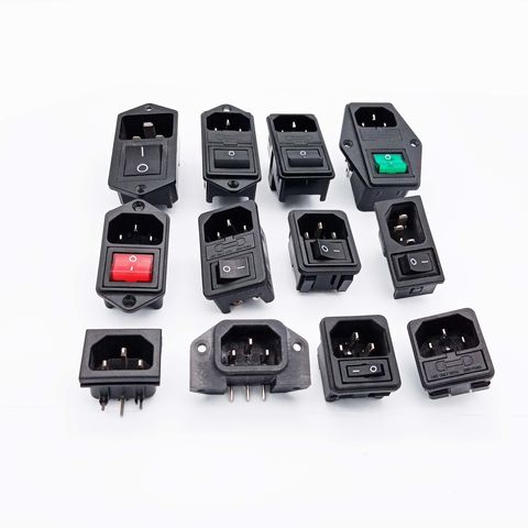 China EN60320 C14 AC outlet rocker on off switch socket connector with ...